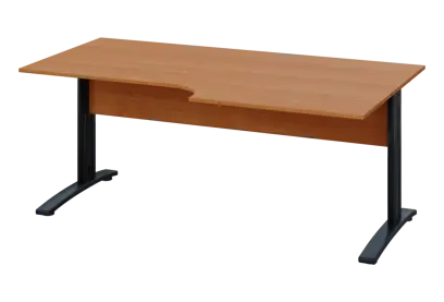 ERK 18 - 188 stůl kancelářský, rohový, pravý, kovová podnož černá, deska 18 mm, široký 1800 mm, olše jantar